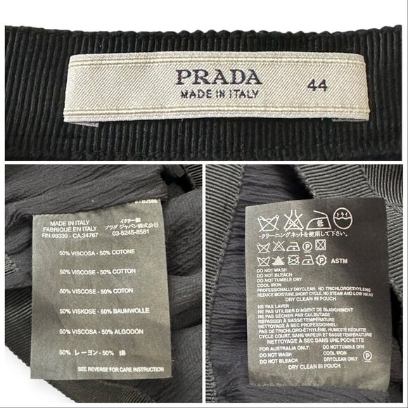Prada Black Ottoman/Grosgrain A-Line Skirt,‎ size 44 Italy/M - Picture 3 of 13